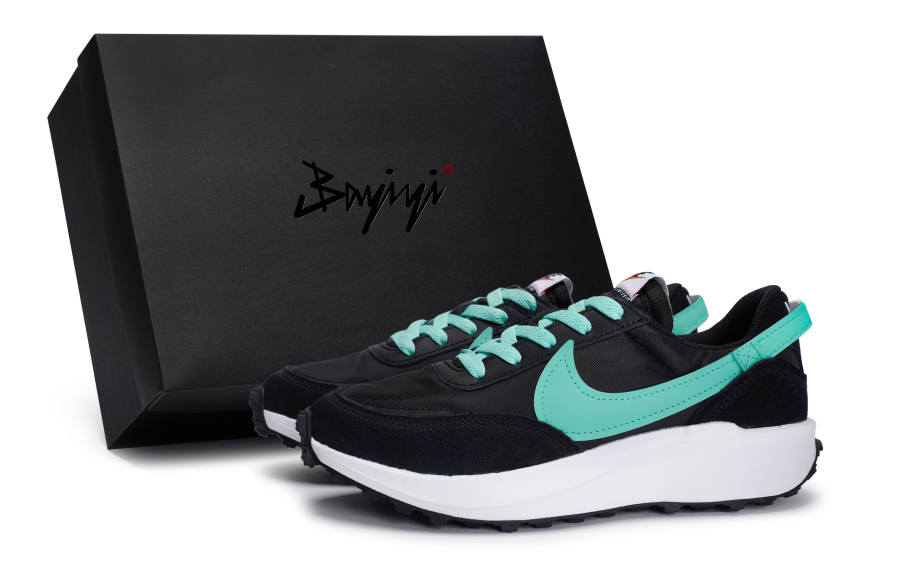 Nike Nike Waffle Debut Cushioning Abrasion Resistant Cushioning, Wear Resistant Low top Casual Shoes Women's Black Green