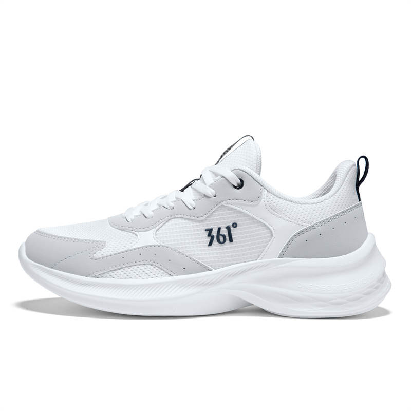 361° Cushioning Breathable Lightweight Low top Casual Running Shoes Men's Feather White Photon Gray