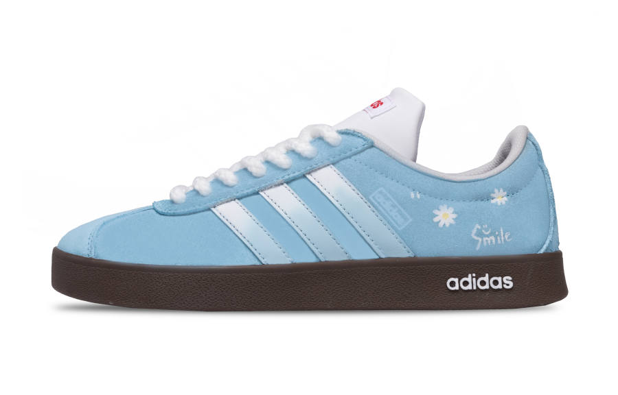 Adidas Adidas VL COURT 2.0 Slip Resistant Cushioning Abrasion Resistant Low top Skateboard Shoes Unisex Blue
