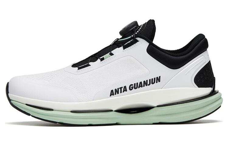 Anta Cushioning Slip Resistant Abrasion Resistant Low top Running Shoes Men's White Black Green