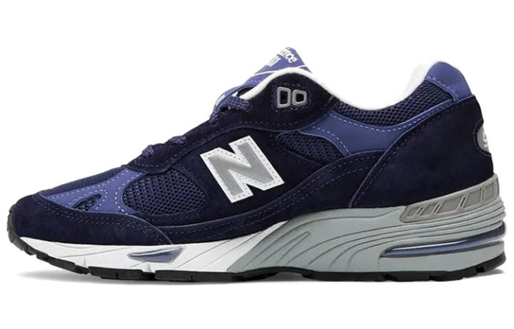 New Balance New Balance NB 991 Textile, Synthetic Leather Comfortable Low top Running Shoes Women's Blue Black