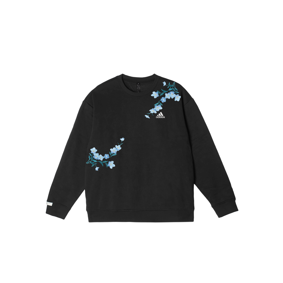 Adidas Adidas LABEL Sweatshirts Unisex Black Crew Neck Moderate