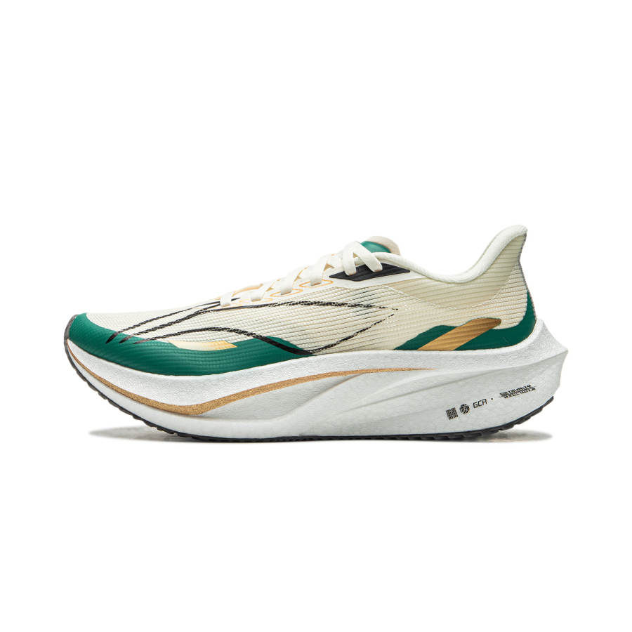 Li-Ning Li Ning Feidian 4 Challenger Low top Training Racing Running Shoes Women's Beige Green