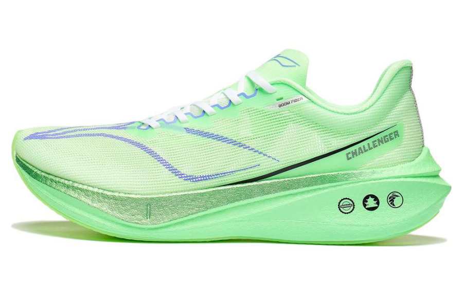 Li-Ning Li Ning Feidian 3 Challenger Cushioning Slip Resistant Abrasion Resistant Low top Sprint Running Shoes Men's Green