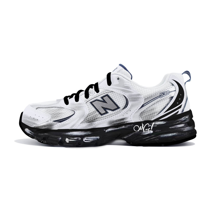 New Balance New Balance NB 530 Abrasion Resistant Abrasion Resistant Low top Casual Running Shoes Unisex White Silver Black