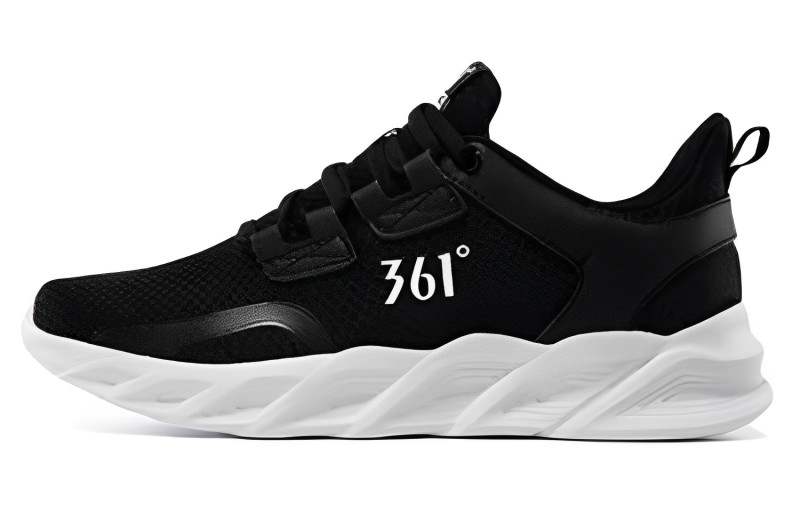 361° Minimalist Style Slip Resistant And Breathable Low top Running Shoes Women's Black White