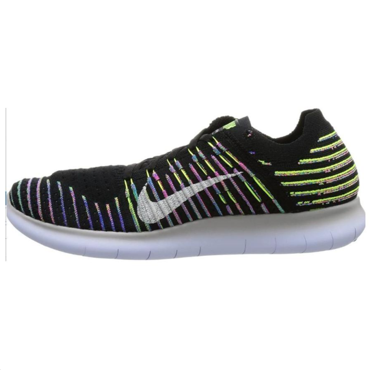 Nike Nike Free Rn Flyknit Black/White Volt Blue Lagoon
