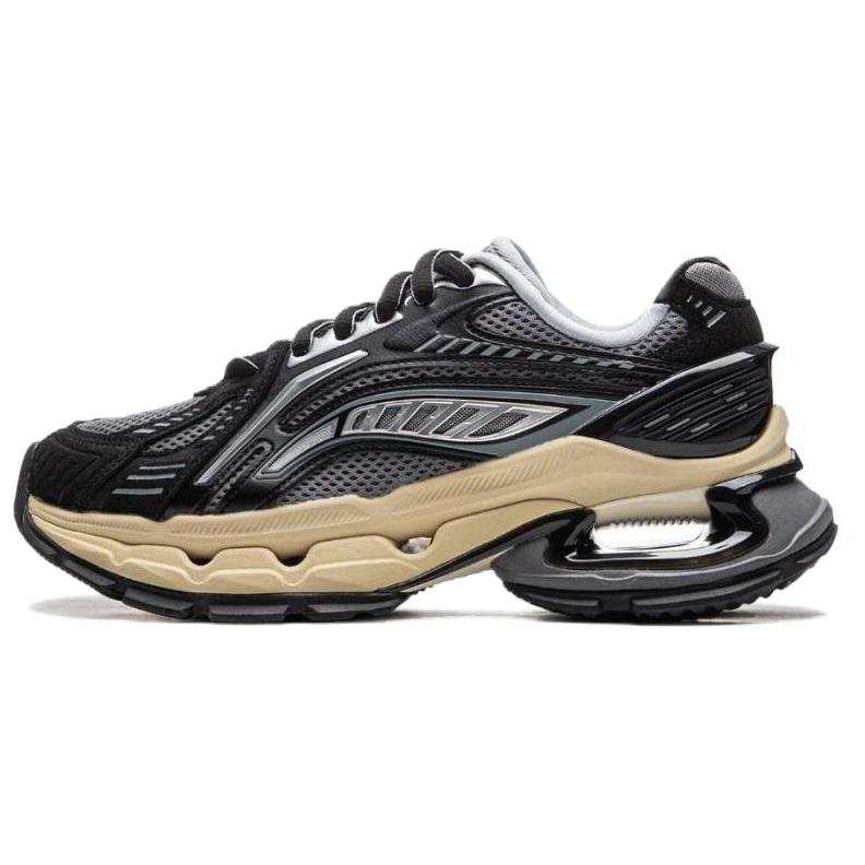 Li-Ning Li Ning Furious Rider BOW Comfortable And Breathable Cushioning, Wear Resistant Low top Casual Shoes Women's Black Gray