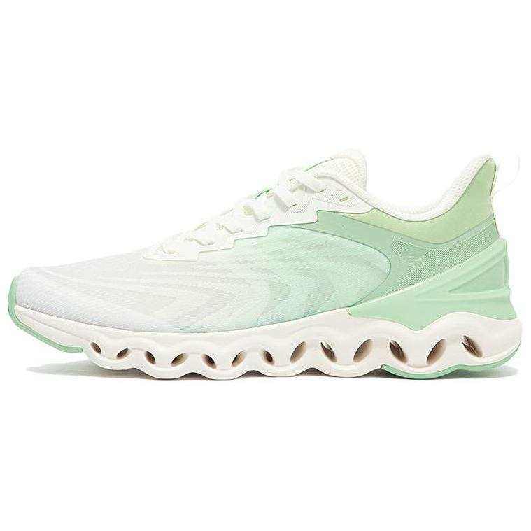 361° Cushioning Slip Resistant Abrasion Resistant Lightweight Low top Running Shoes Men's White Green