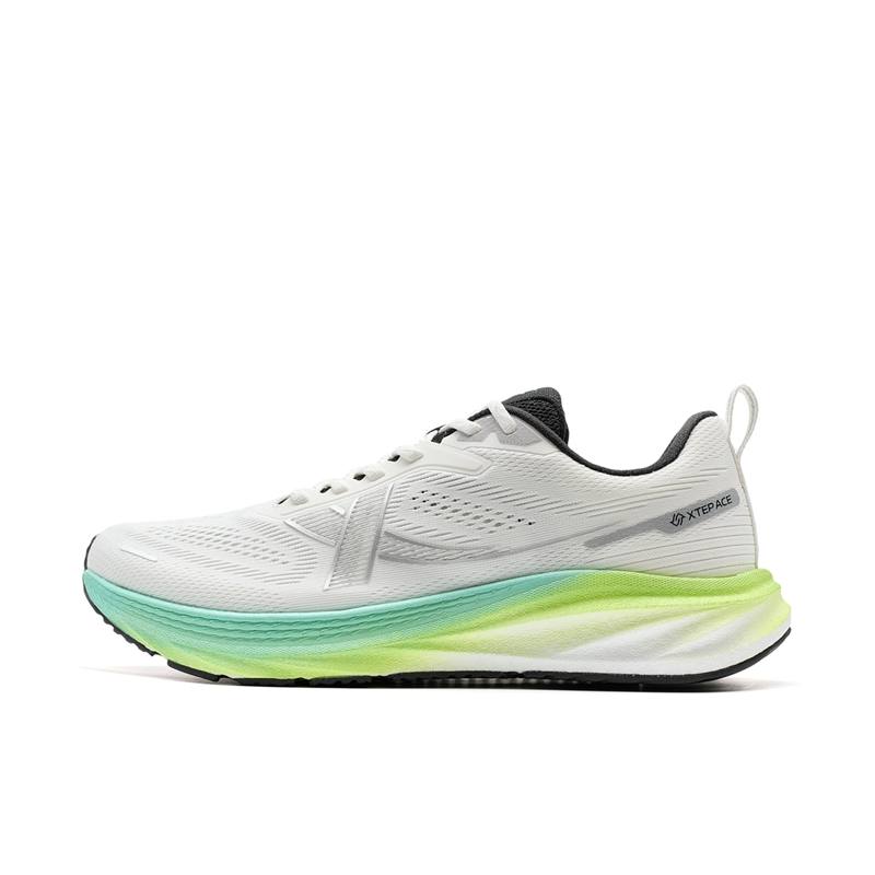 XTEP Slip Resistant, Abrasion Resistant, Breathable Low top Training Running Shoes Men's White Blue
