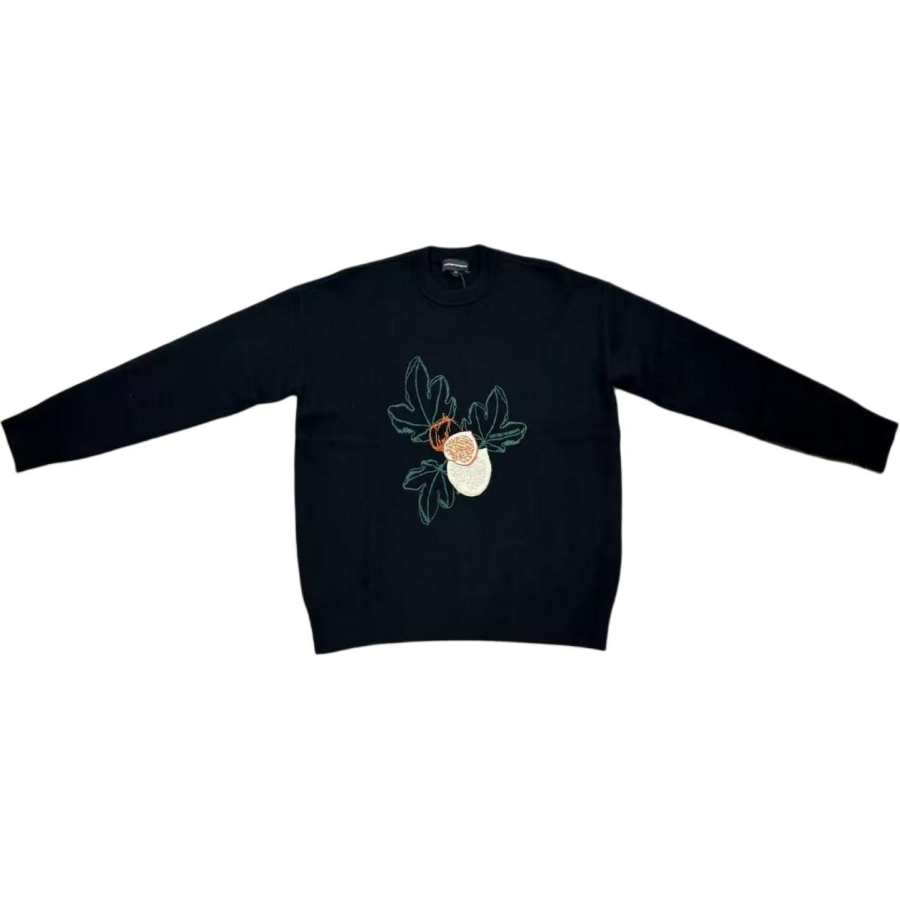 EMPORIO ARMANI Sweaters Men's Black Crew Neck Moderate Other