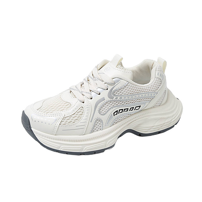 TONYBEAR Running Shoes Women's Mid Top Beige/Dark Gray/Purple