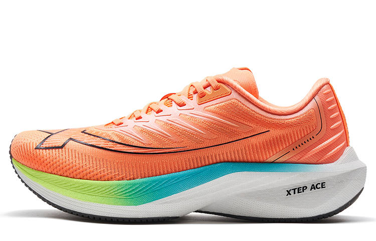 XTEP Integrated Molding 1 Casual Fabric Low top Sprint Running Shoes Men's Neon Soft Orange