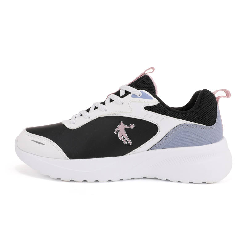 QIAODAN Cushioning Slip Resistant Abrasion Resistant Waterproof Low top Running Shoes Women's Black White