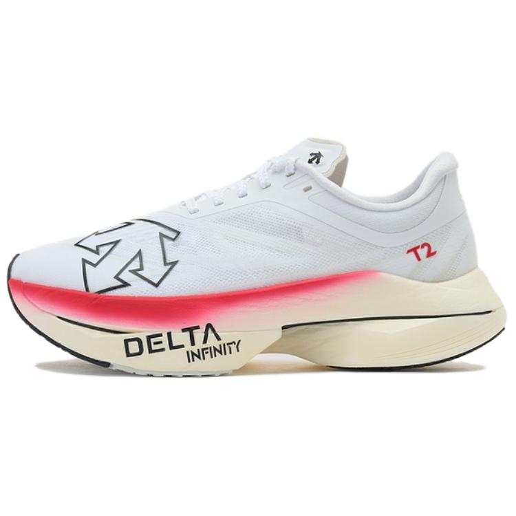DESCENTE DeltaPro EXP V2 Slip Resistant Abrasion Resistant Low top Racing Running Shoes Unisex White Pink