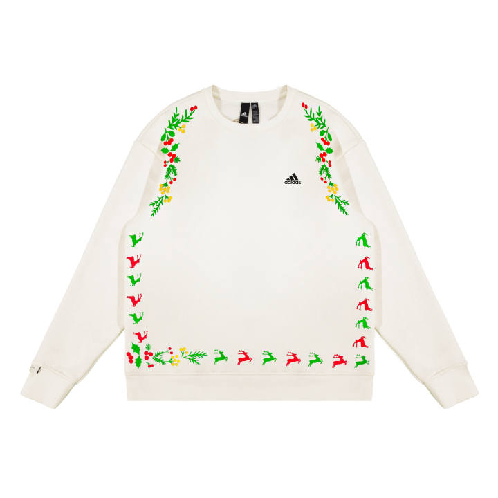 Adidas Adidas Sweatshirts Unisex White Crew Neck Moderate Regular