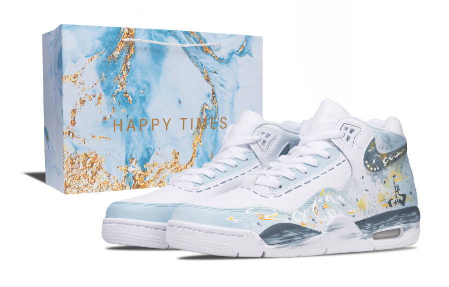 Nike Nike Flight Legacy Year Of The Horse, Auspicious Clouds Cushioning, Wear Resistant Mid top Vintage Basketball Shoes