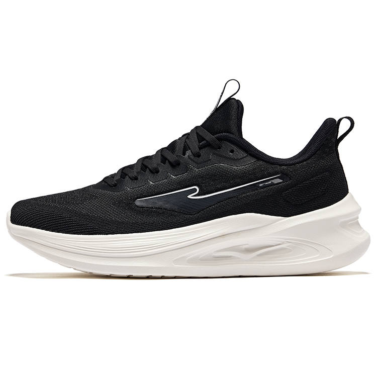 Erke Flying Eagle Cushioning, Wear Resistant Low top Running Shoes Men's Jet Black Microcrystal White