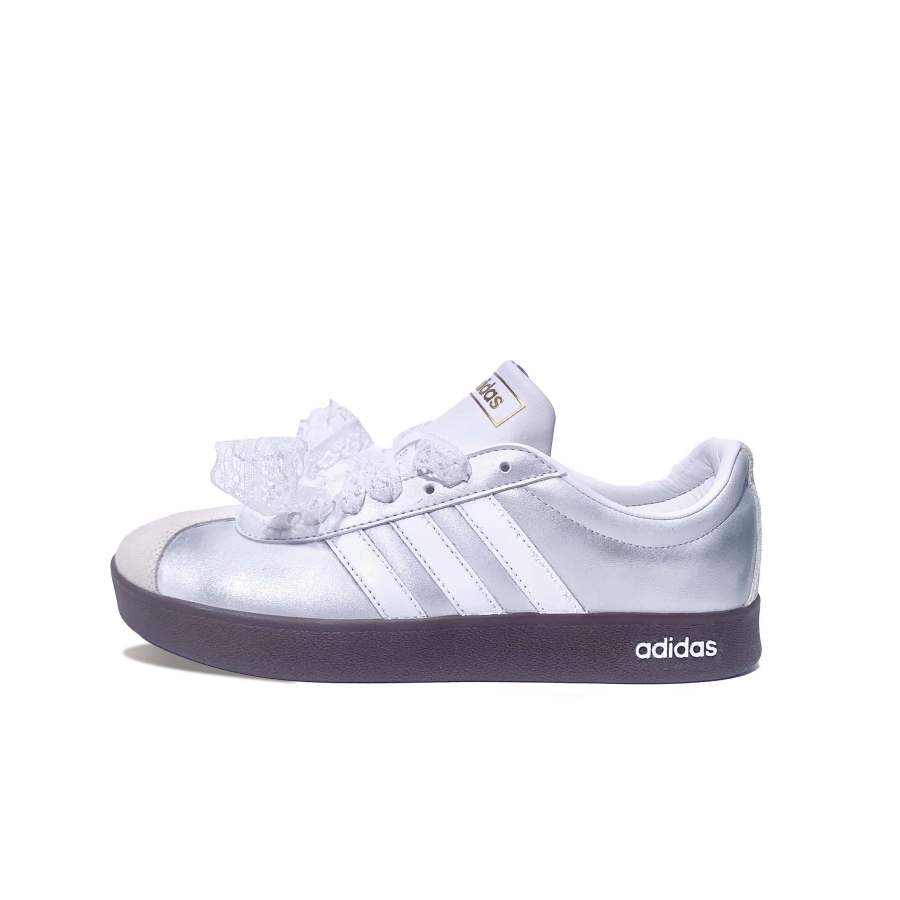 Adidas Adidas VL COURT 2.0 Slip Resistant Low top Skateboard Shoes Silver