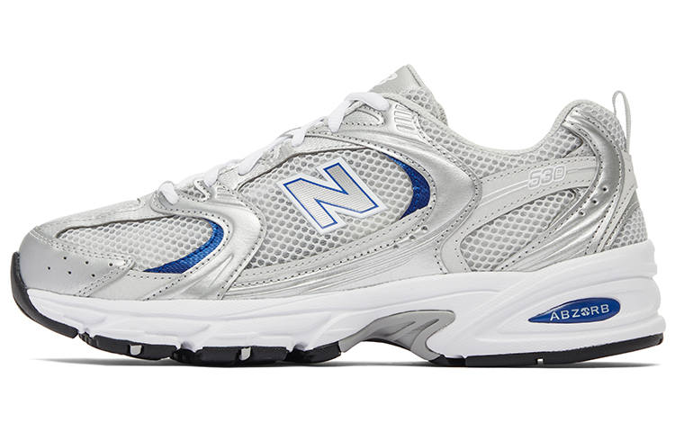New Balance New Balance NB 530 Textile, Artificial Leather Low top Running Shoes Unisex Silver Blue
