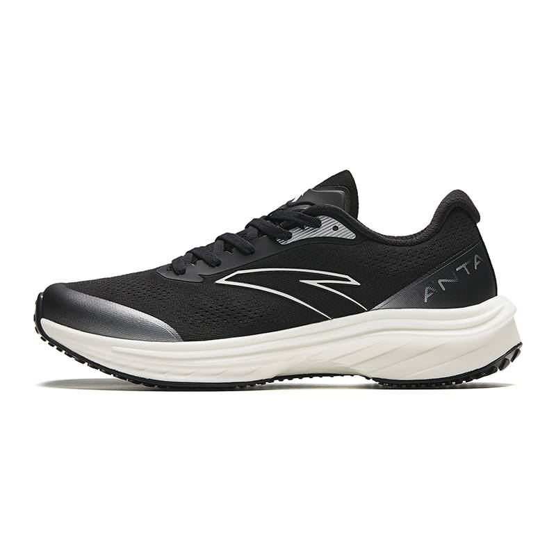 Anta Road Run Mesh Cushioning Abrasion Resistant Rebound Low top Running Shoes Women's Black White