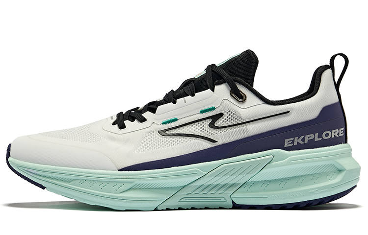 Erke Slip Resistant Abrasion Resistant Low top Running Shoes Men's Erke White Floating Light Purple