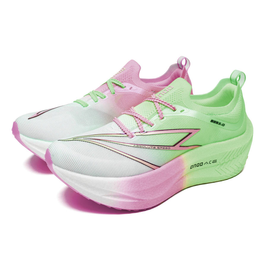 ONOD Cushioning Breathable Low top Casual Running Shoes Unisex Pink Green Mismatched