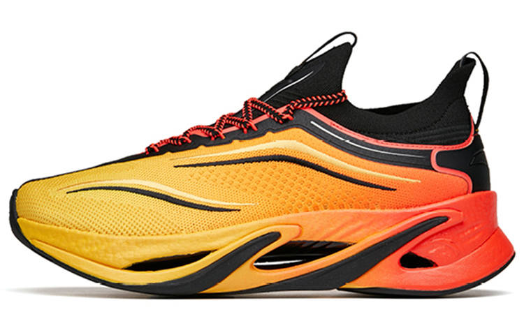 Anta Running Collection Cushioned Slip-Resistant Abrasion-Resistant Low-Top Running Shoes Men's Yellow Black Red