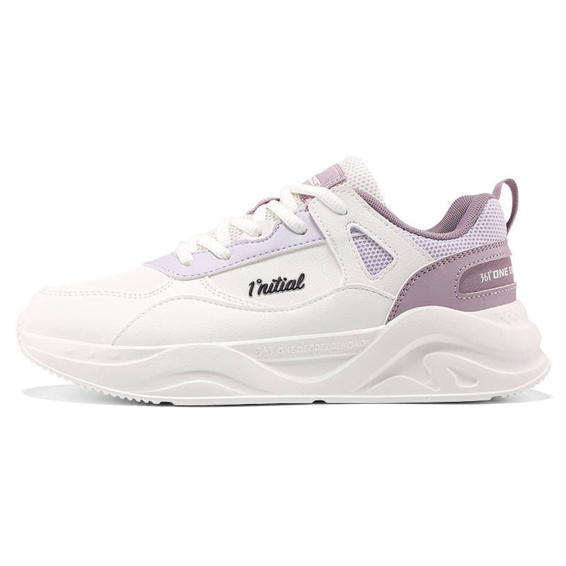 361° Slip Resistant Abrasion Resistant Low top Running Shoes Women's White Purple