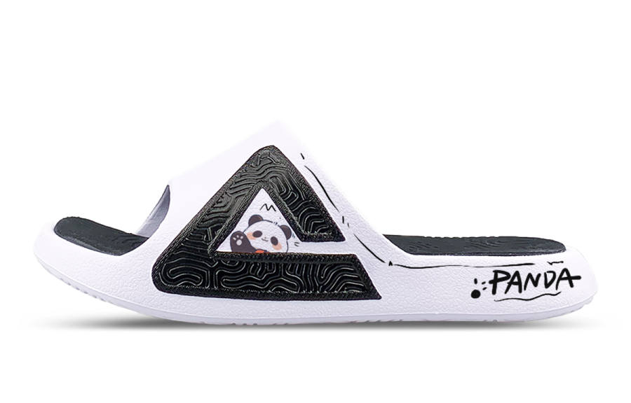 PEAK State Pole Quiet Slip Resistant Abrasion Resistant Slide Slippers Unisex Black White