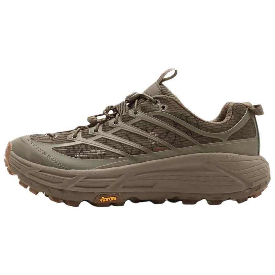 HOKA ONE ONE Mafate Three 2 Abrasion Resistant Low top Running Shoes Unisex Khaki Green