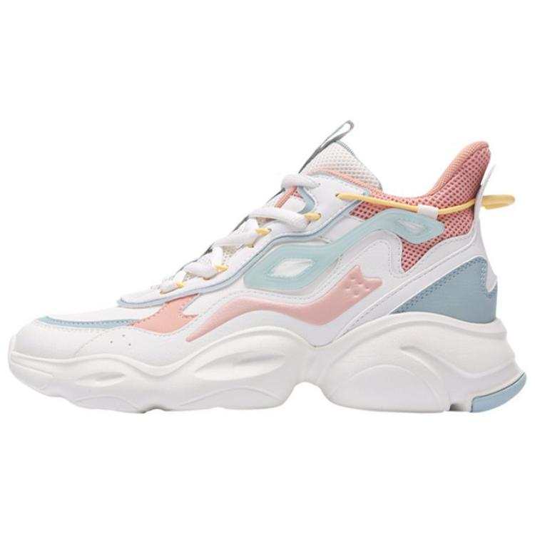 QIAODAN Versatile Abrasion Resistant Breathable Low top Running Shoes Women's White Green