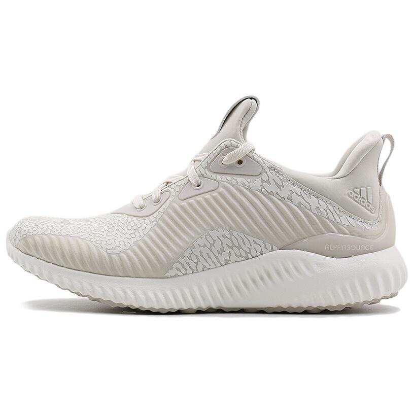 Adidas Adidas AlphaBounce Slip Resistant Abrasion Resistant Running Shoes Women's Ecru