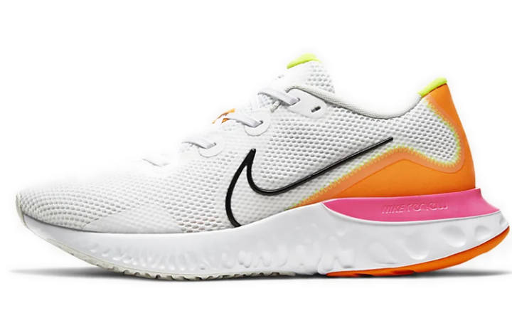 Nike Nike Renew Run Fabric Slip Resistant Lightweight Non slip Lightweight Low top Casual Running Shoes Men's White Orange