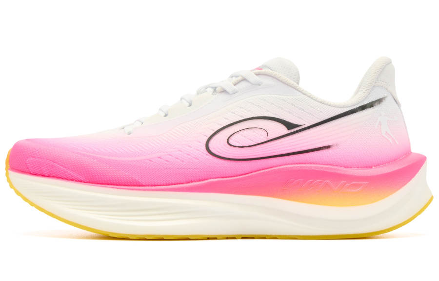 QIAODAN Strong Wind 3TR Running Shoes Men's Low Top Jordan White Neon Pink