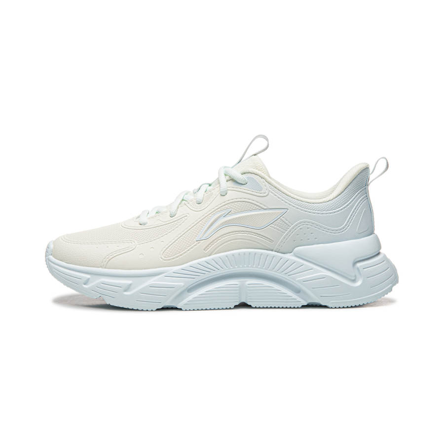 Li-Ning Li Ning Light Breeze Low top Casual Sprint Running Shoes Women's White Blue