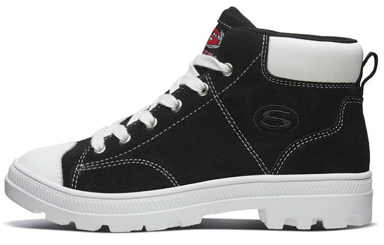 Skechers Roadies Combat Boots Women's Mid Top Black