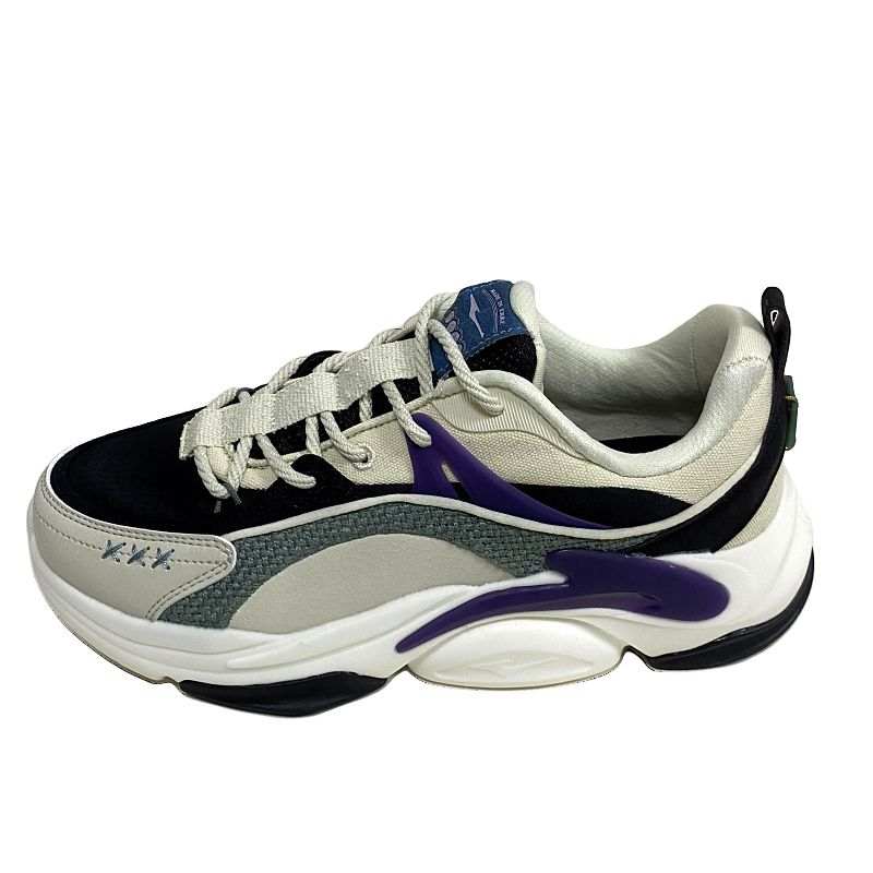 Erke Jiang Rebound Cushioning Breathable Cushioning Breathable Low top Running Shoes Men's Black Purple