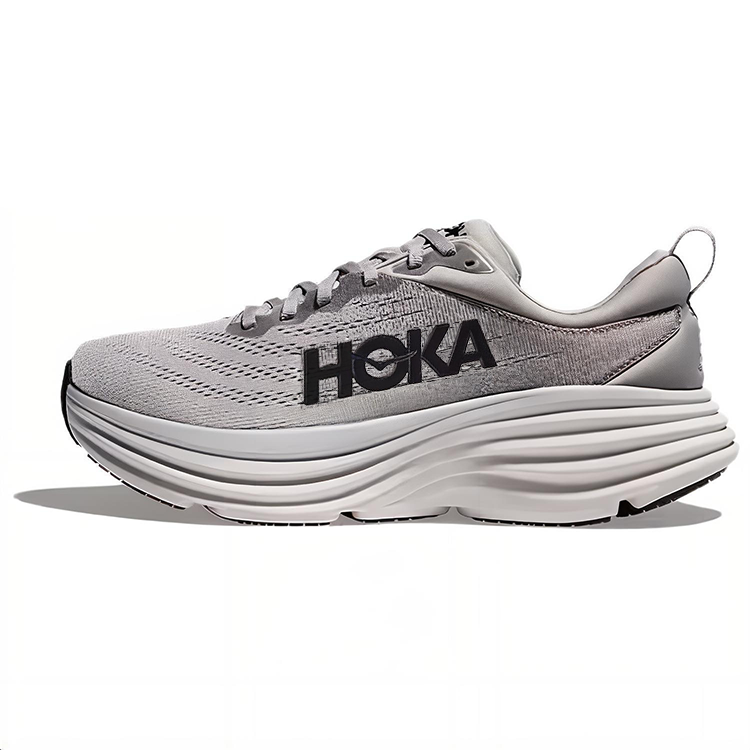 HOKA ONE ONE Bondi 8 Running Shoes Men's Low Top Gray/Gray
