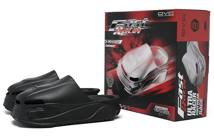 OLD ORDER OLD ORDER Closed Toe Slippers Unisex Racing Black