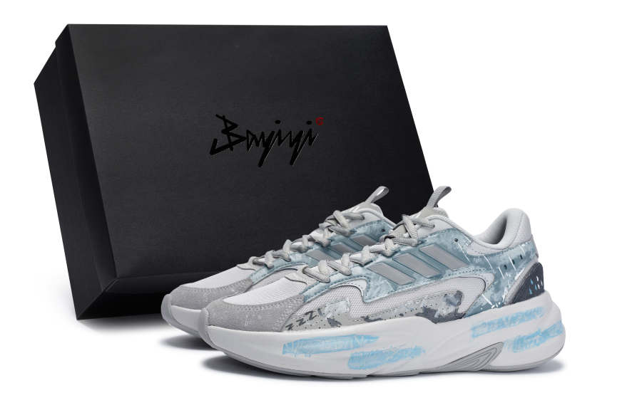 Adidas Adidas Ozwave Cushioning Abrasion Resistant Cushioning, Wear Resistant Low top Running Shoes Unisex Haze Blue Gray