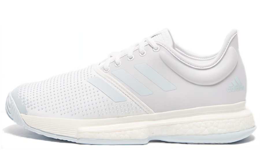 Adidas Adidas Solecourt Mesh, Textile Breathable Low top Training Running Shoes Women's White Light Blue