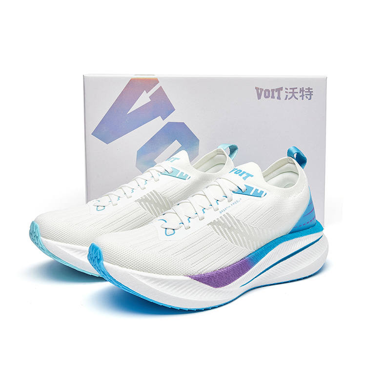 VOIT Running Shoes Unisex Low Top Left White Blue Green Mismatched