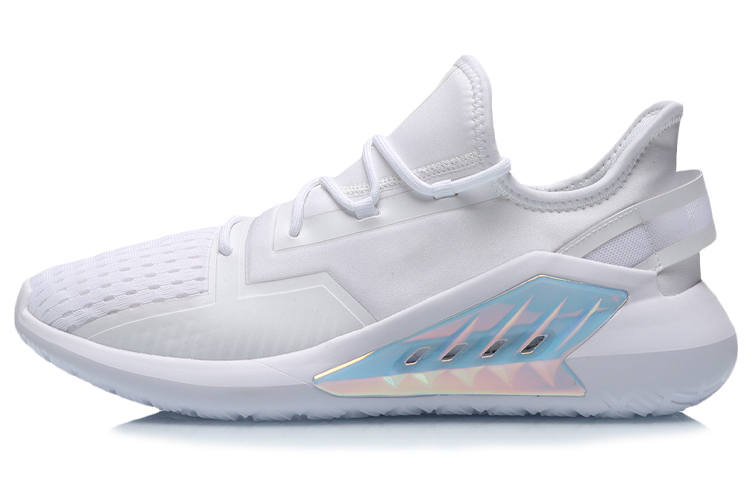 Li-Ning Li Ning Comfortable Textile, TPU Slip Resistant Abrasion Resistant Low top Casual Running Shoes Men's White