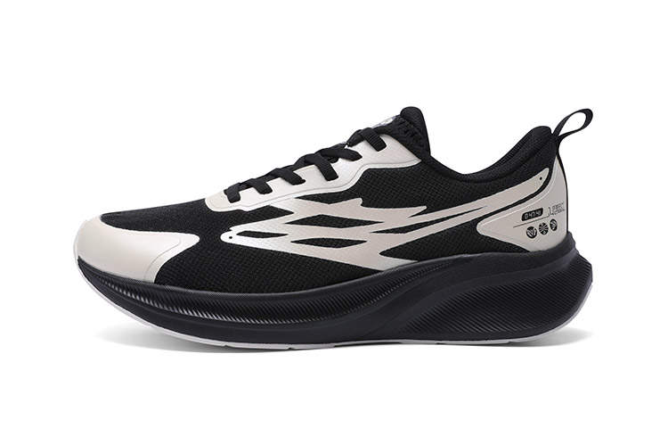LPMX Cushioning Rebound Lightweight Breathable Low top Long Distance Running Shoes Women's Beige White Black