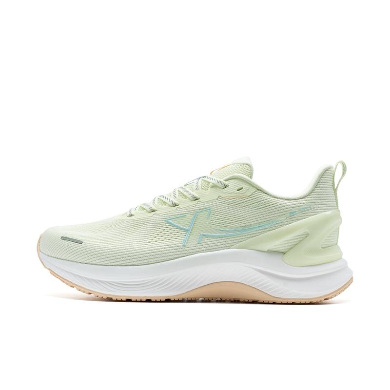 XTEP Ride ET Running Shoes Women's Low Top Cream Yellow Green/Sail White