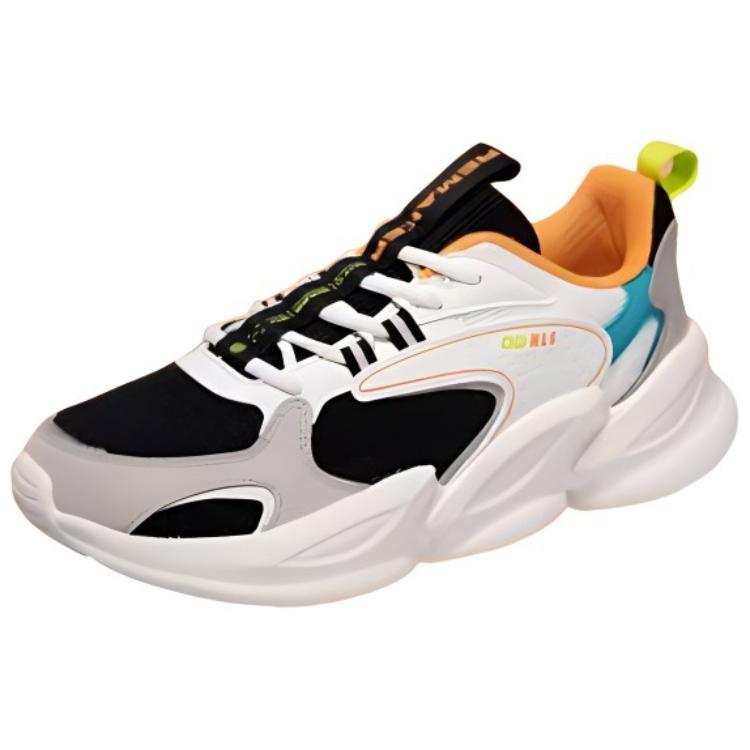 QIAODAN Cushioning, Wear Resistant Low top Running Shoes Men's Black White