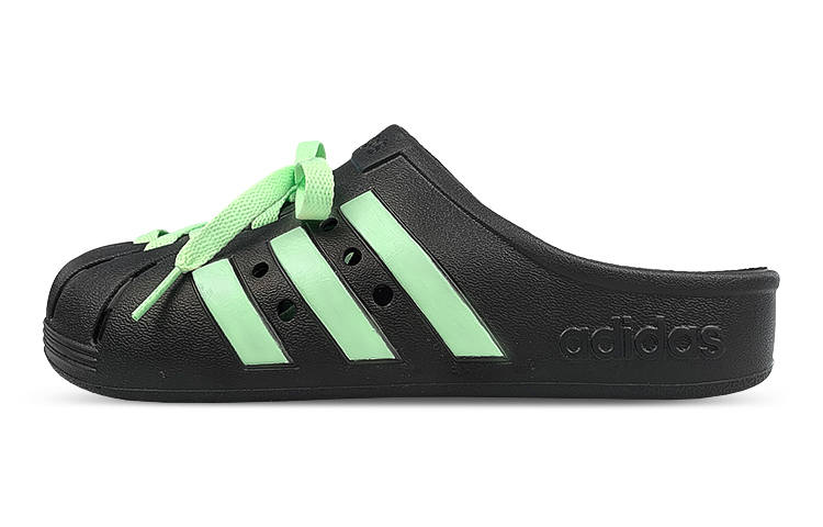 Adidas Adidas Adilette Slip Resistant Closed Toe Slippers Unisex Black Green