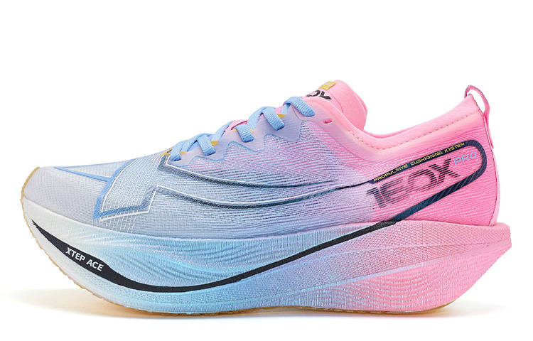 XTEP 160X 5.0 PRO Running Shoes Women's Low Top Fluorescent Cherry Pink/Moon Blue