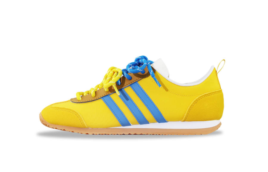 Adidas Adidas VS JOG 2.0 Slip Resistant Abrasion Resistant Low top Casual Shoes Unisex Blue Yellow